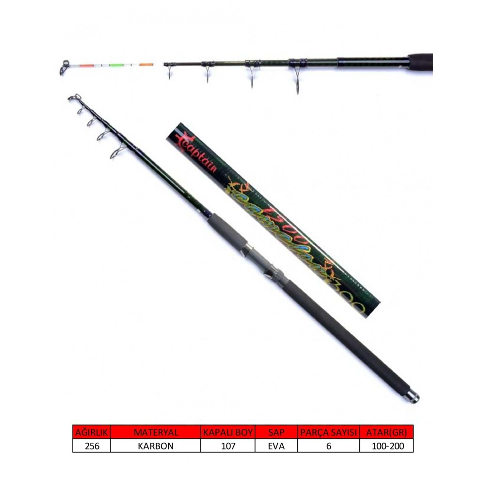 Captain 1500 Camelon Teleskopik Kamış 300 cm 100-200gr Atar