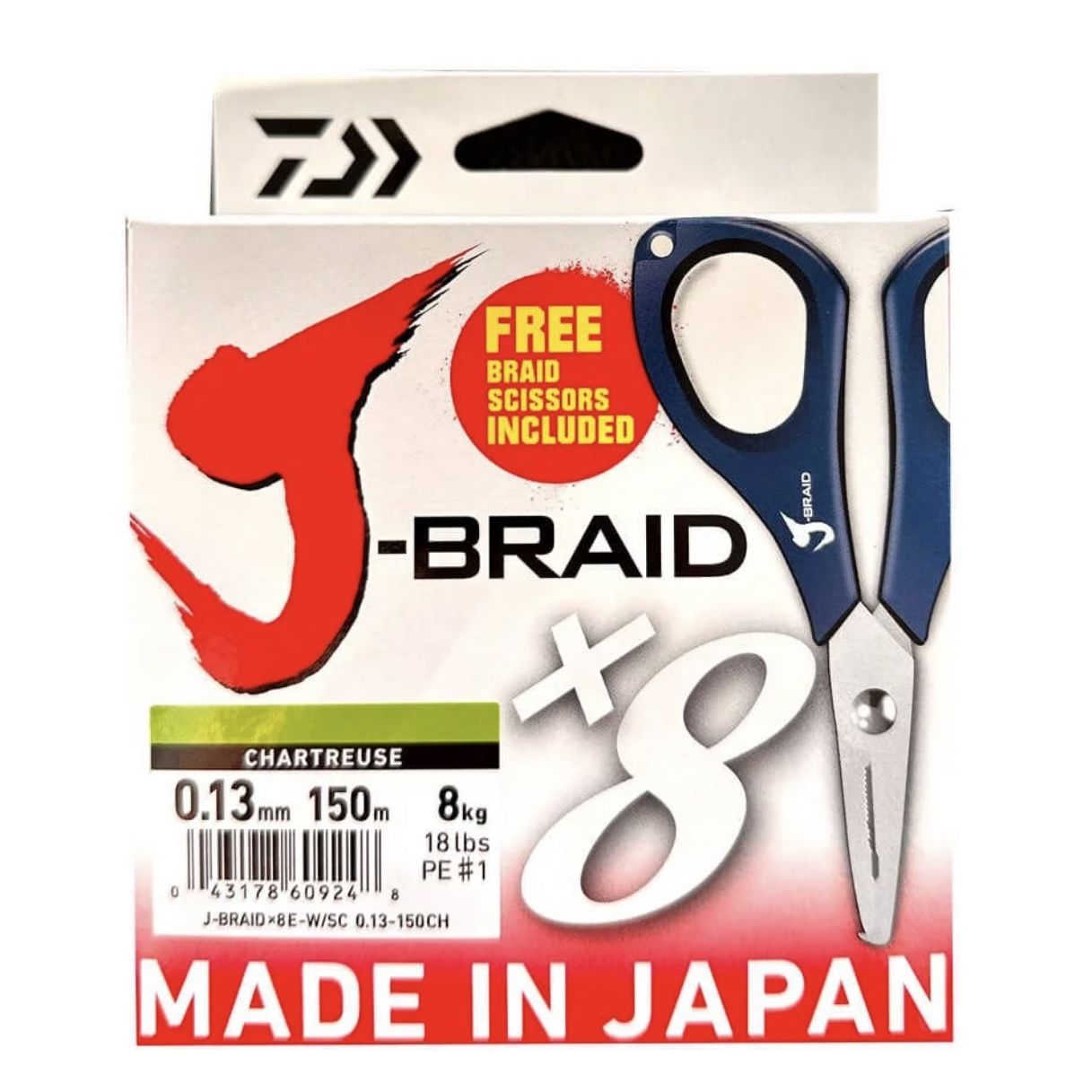 Daiwa J-Braid 8B Chartreuse 150m İp Misina (Makas Hediyeli)