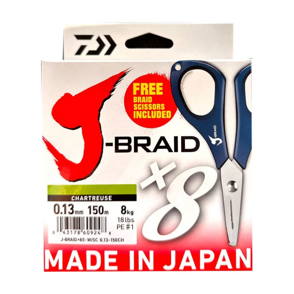 Daiwa J-Braid 8B Chartreuse 150m İp Misina (Makas Hediyeli)