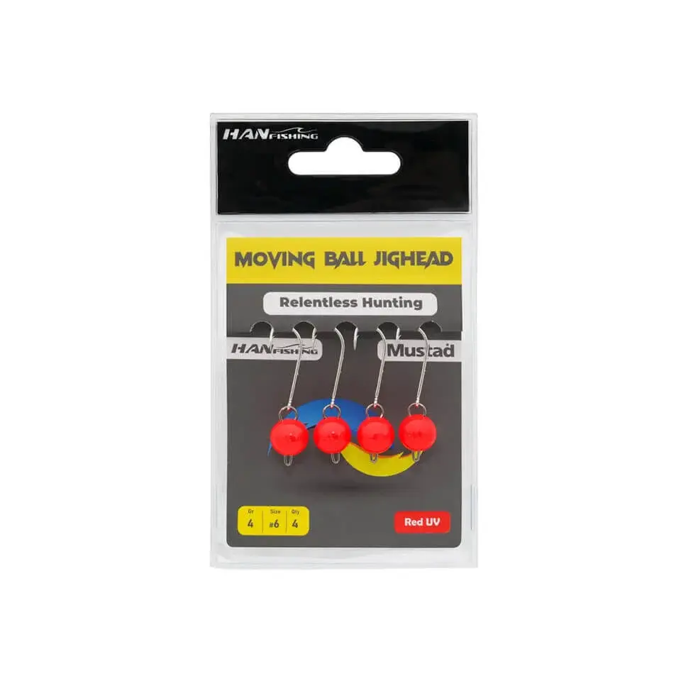 Hanfish Moving Ball Red UV #6 Mafsallı Jighead