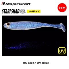 Major Craft Stabi Shad Slim 9cm Silikon Balık #06 Clear UV Blue