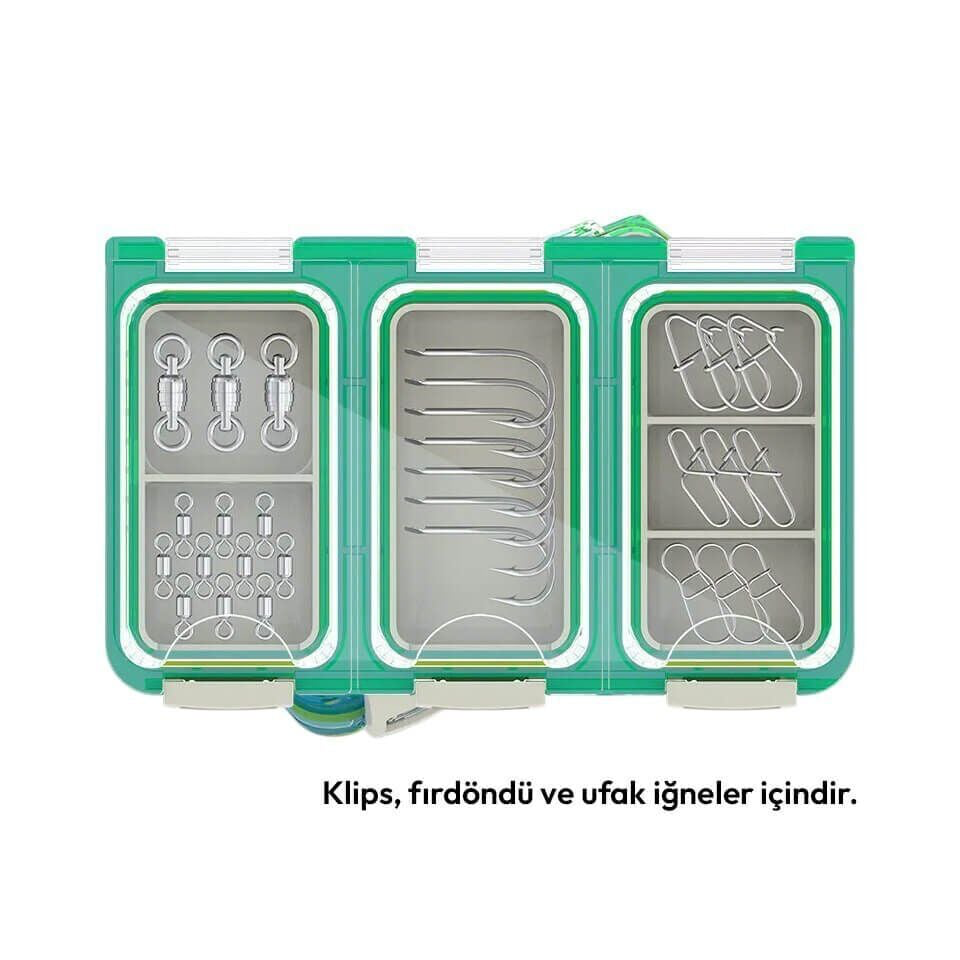 Mebao MK-123 Su Geçirmez Klips ve İğne Kutusu - Yeşil