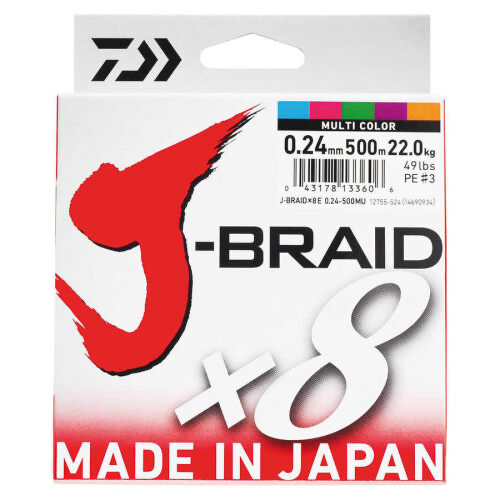 Daiwa J-Braid 8B 500 M 0.42mm Multi Color İp Misina