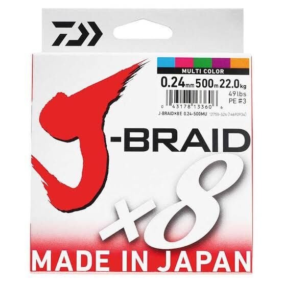 Daiwa J-Braid 8B 500 M 0.42mm Multi Color İp Misina