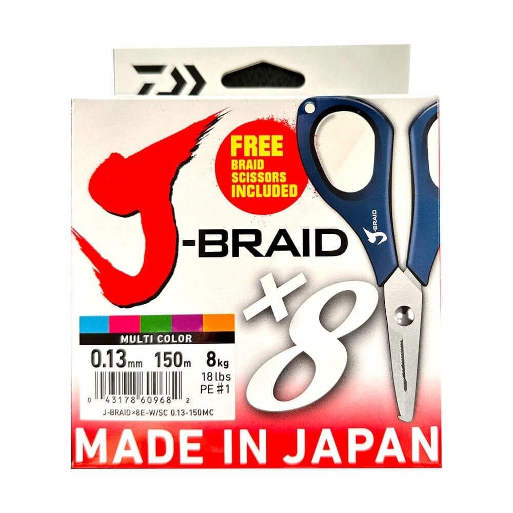 Daiwa J-Braid 8B Multi Color 300 Metre İp Misina (Makas Hediyeli)